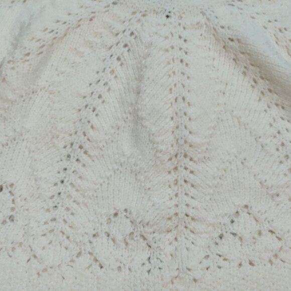 Handmade 12–18M Vintage Baby Cardigan Sweater Cream Open Knit Lightweight - Picture 4 of 5